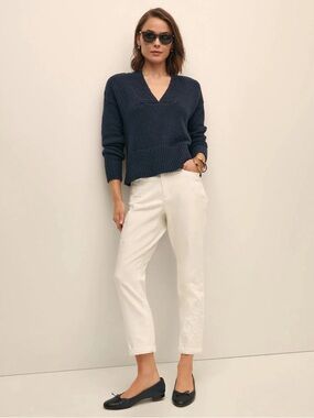 Brooks Brothers Navy Relaxed 100% Cotton V-Neck Sweater Oversized XL Sold Out